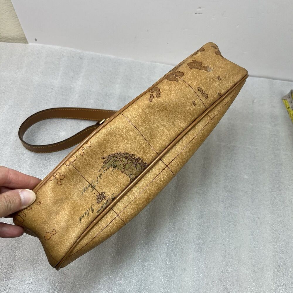 Alviero Martini 1A Classe Geo Map Print Coated Canvas Shoulder Bag Vtg Y2K - Picture 10 of 16